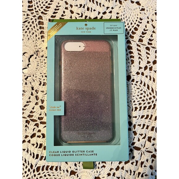 Kate Spade Protective Hardshell Case for iPhone 8/7 Clear‎ Liquid Glitter Case - Picture 1 of 2